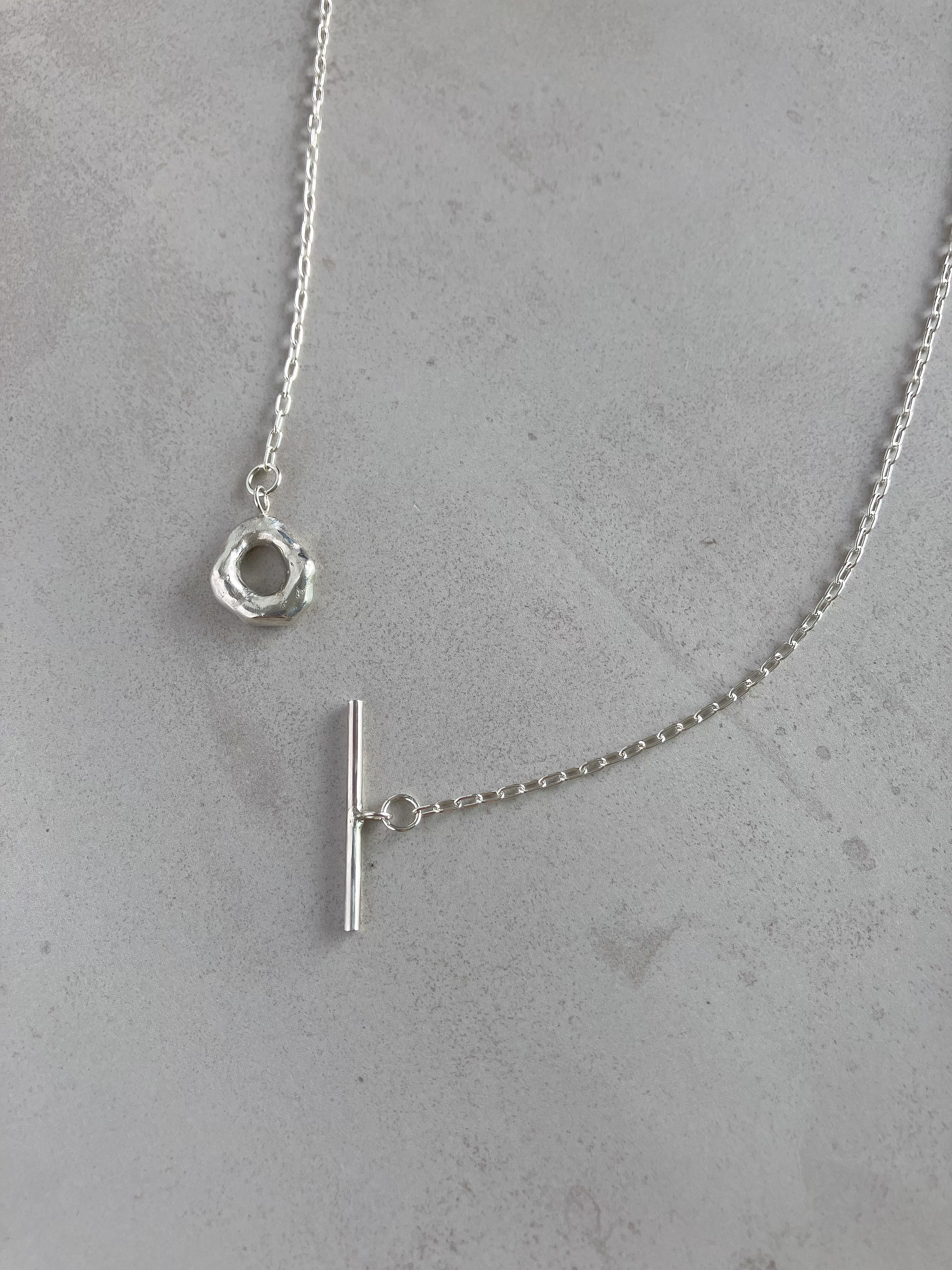 small type melt silver motif necklace シルバーサークルモチーフネックレス