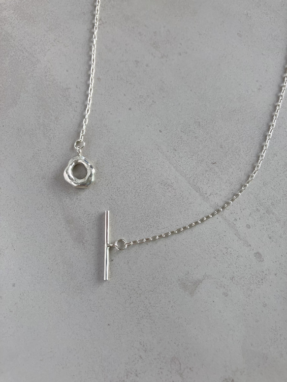 small type melt silver motif necklace シルバーサークルモチーフネックレス 12枚目の画像