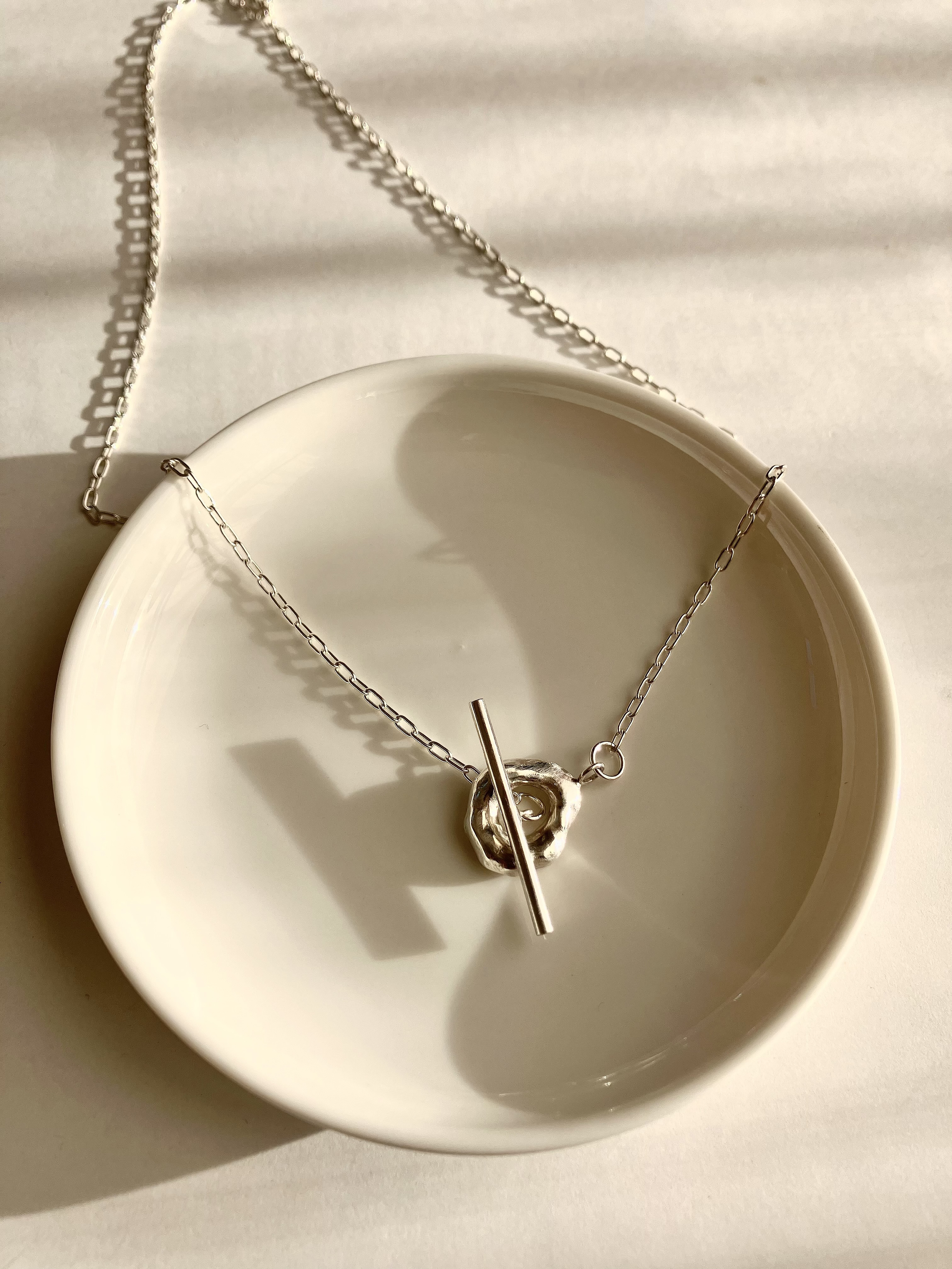 small type melt silver motif necklace シルバーサークルモチーフネックレス