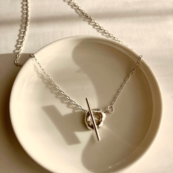 small type melt silver motif necklace シルバーサークルモチーフネックレス 4枚目の画像