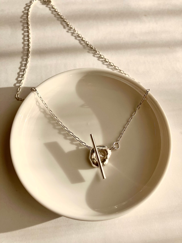 small type melt silver motif necklace シルバーサークルモチーフネックレス 4枚目の画像