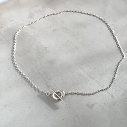 small type melt silver motif necklace シルバーサークルモチーフネックレス 2枚目の画像