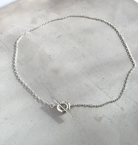 small type melt silver motif necklace シルバーサークルモチーフネックレス 2枚目の画像