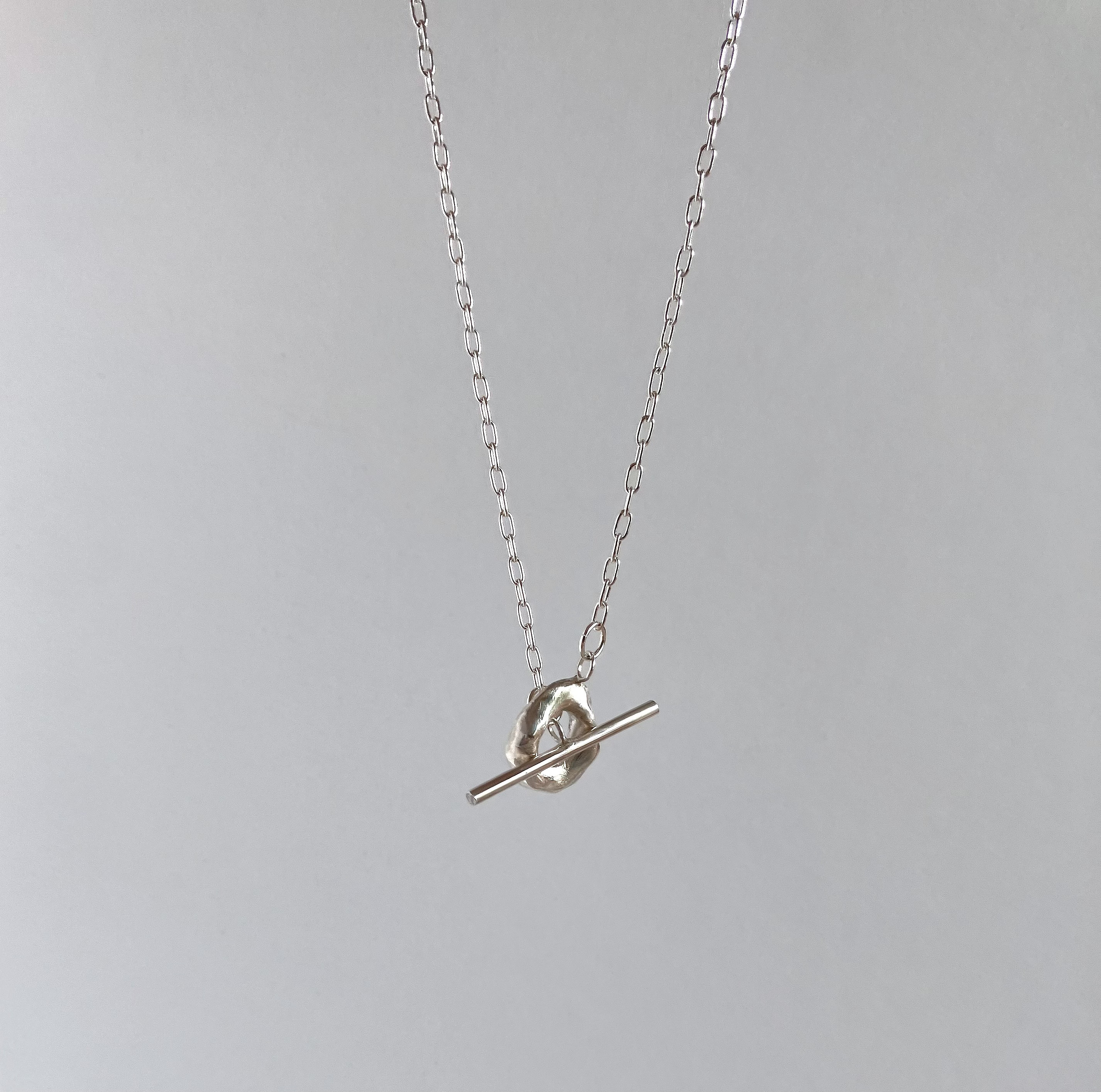 small type melt silver motif necklace シルバーサークルモチーフネックレス