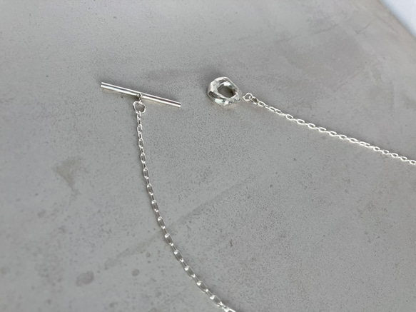small type melt silver motif necklace シルバーサークルモチーフネックレス 3枚目の画像
