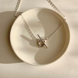 small type melt silver motif necklace シルバーサークルモチーフネックレス 1枚目の画像