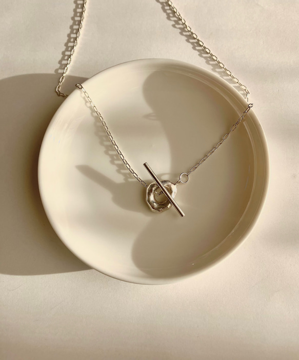 small type melt silver motif necklace シルバーサークルモチーフネックレス 1枚目の画像