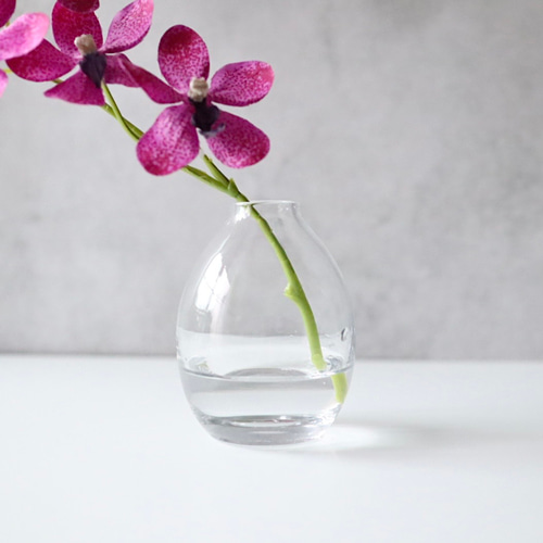 モカラ 蘭 フェイクフラワー アーティフィシャルフラワー 花瓶 ガラス