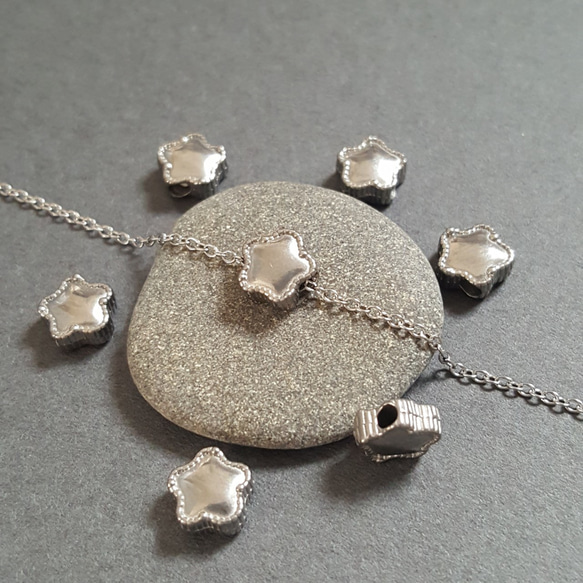 [1pcs] オール ステンレス ぷっくり スター 星 ビーズ チャーム サージカルステンレス 金属アレルギー対応 7枚目の画像