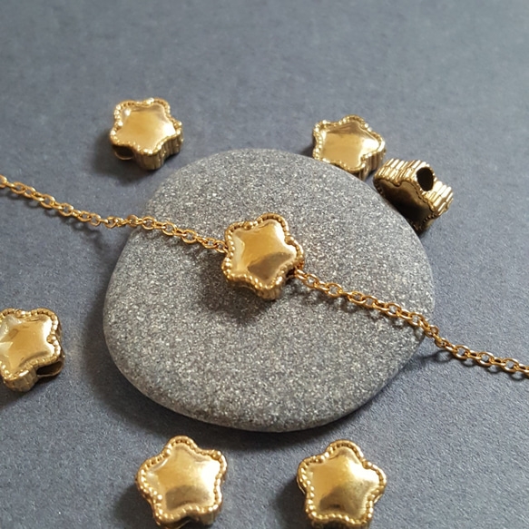 [1pcs] オール ステンレス ぷっくり スター 星 ビーズ チャーム サージカルステンレス 金属アレルギー対応 6枚目の画像