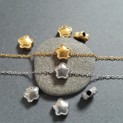 [1pcs] オール ステンレス ぷっくり スター 星 ビーズ チャーム サージカルステンレス 金属アレルギー対応 2枚目の画像