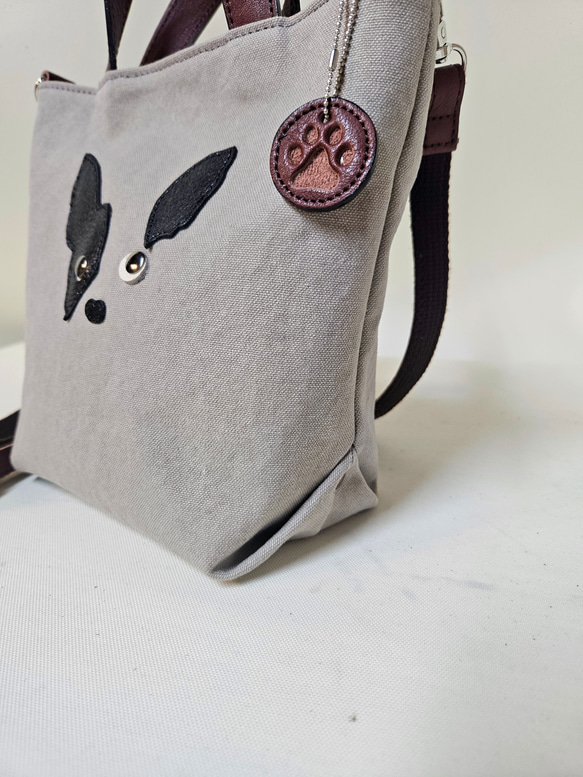 　ミニトート 鞄工房が作る　小さいながらも帆布と本革使いの本格派　フレンチブルドック 11枚目の画像