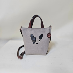 　ミニトート 鞄工房が作る　小さいながらも帆布と本革使いの本格派　フレンチブルドック 9枚目の画像