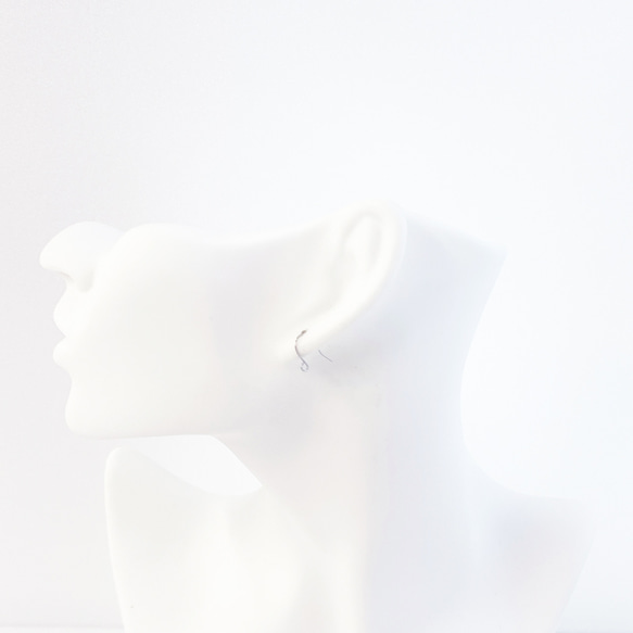 ese163【30個入り】線径約0.5mm 全長約13mm 開閉式カン付き ピアス金具 サージカルステンレス 316L 4枚目の画像