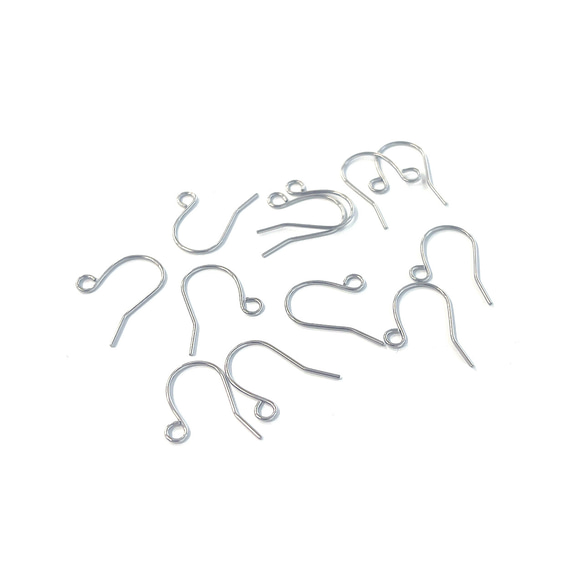 ese163【30個入り】線径約0.5mm 全長約13mm 開閉式カン付き ピアス金具 サージカルステンレス 316L 2枚目の画像