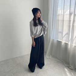 【天然素材・綿麻】アートシルエットニット　pale gray(ペールグレー) 11枚目の画像