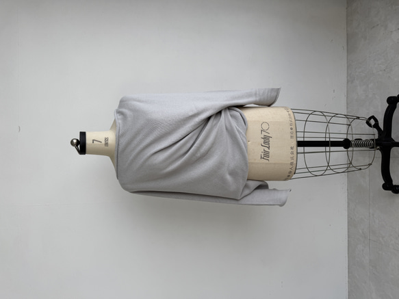 【天然素材・綿麻】アートシルエットニット　pale gray(ペールグレー) 12枚目の画像