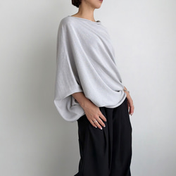 【天然素材・綿麻】アートシルエットニット　pale gray(ペールグレー) 6枚目の画像