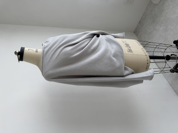 【天然素材・綿麻】アートシルエットニット　pale gray(ペールグレー) 13枚目の画像