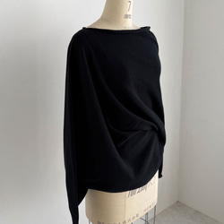 【天然素材・綿麻】アートシルエットニット　black(ブラック) 12枚目の画像