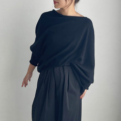 【天然素材・綿麻】アートシルエットニット　black(ブラック) 10枚目の画像