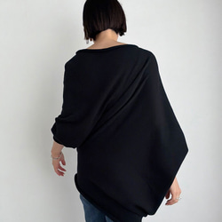 【天然素材・綿麻】アートシルエットニット　black(ブラック) 3枚目の画像