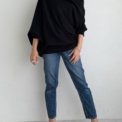 【天然素材・綿麻】アートシルエットニット　black(ブラック) 5枚目の画像