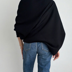 【天然素材・綿麻】アートシルエットニット　black(ブラック) 6枚目の画像