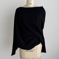 【天然素材・綿麻】アートシルエットニット　black(ブラック) 11枚目の画像