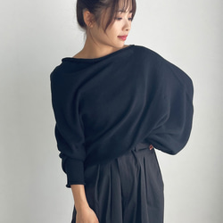 【天然素材・綿麻】アートシルエットニット　black(ブラック) 9枚目の画像