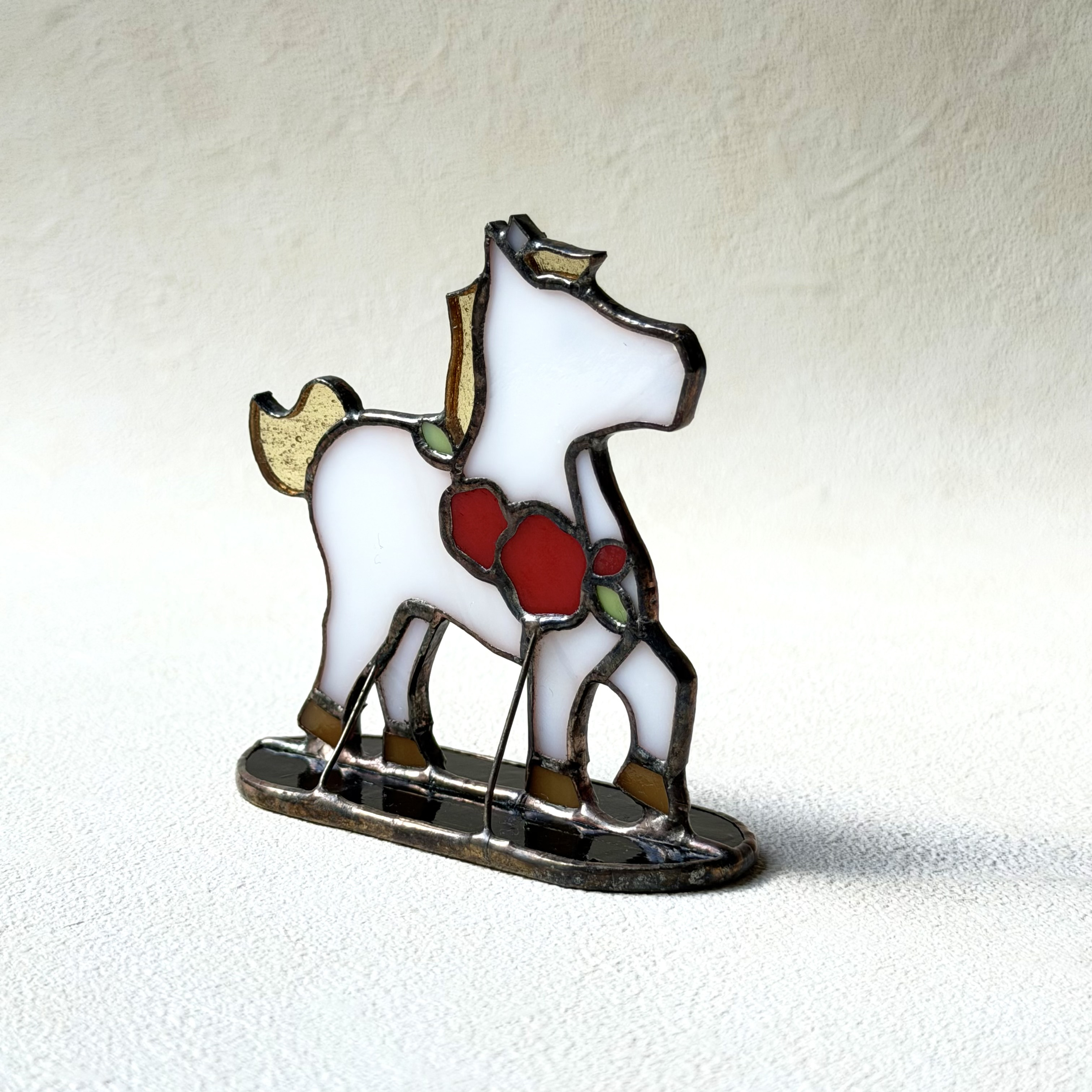 2026年の干支、ステンドグラス、干支の置物(小）、午　うま