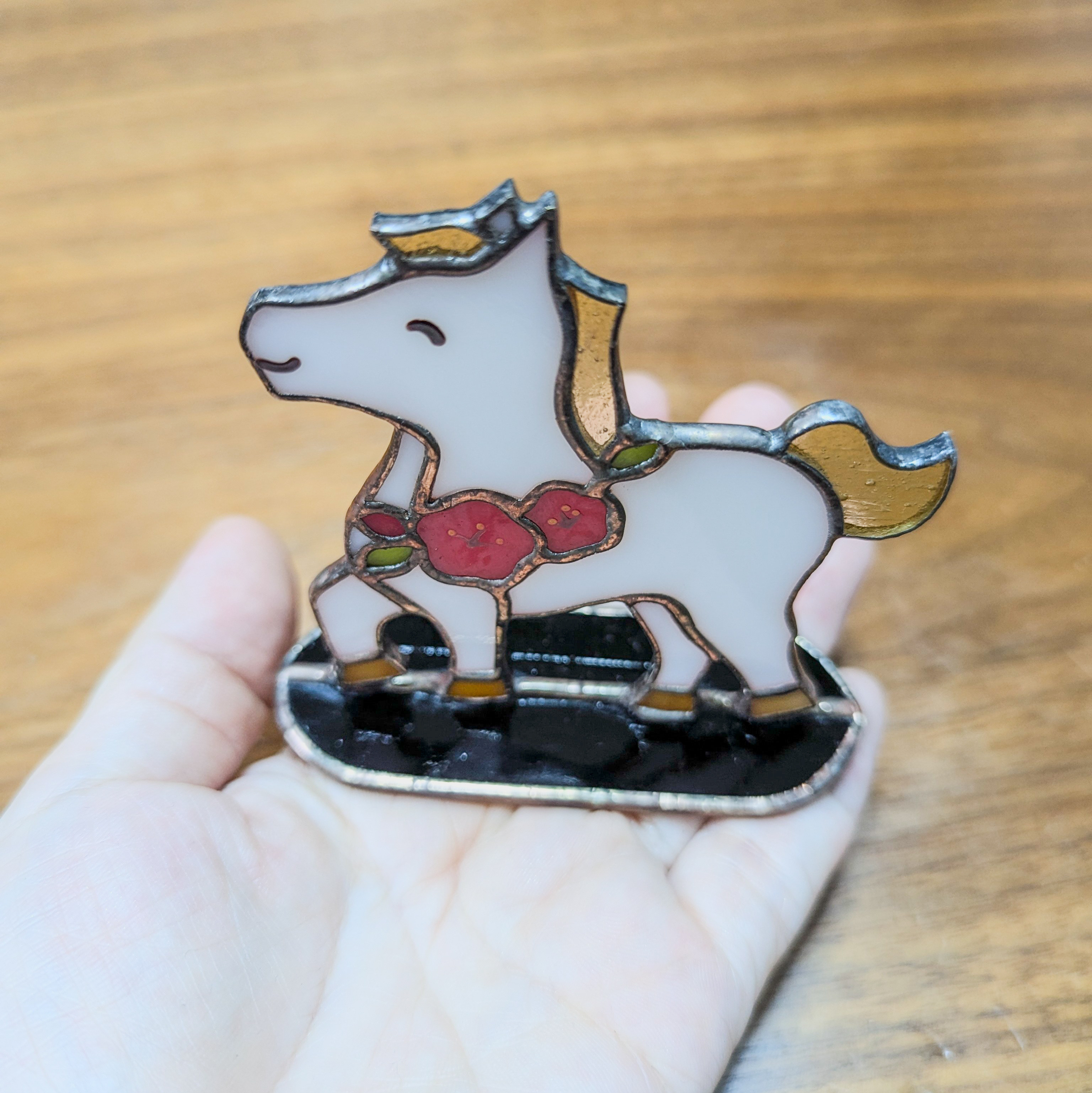 2026年の干支、ステンドグラス、干支の置物(小）、午　うま