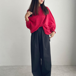 【天然素材・綿麻】アートシルエットニット　pink red(ピンクレッド) 7枚目の画像