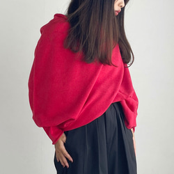 【天然素材・綿麻】アートシルエットニット　pink red(ピンクレッド) 9枚目の画像