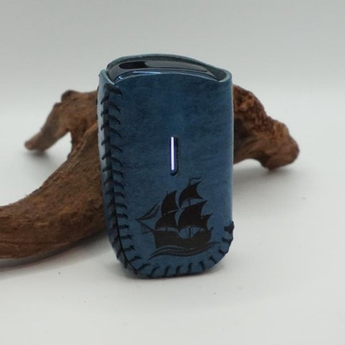 プルームキューブケース 本革 イタリア産マヤ 焼印 海賊 アイコス