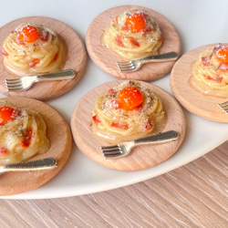 〈おひとつ〉ミニチュアフード　大盛りカルボナーラ 5枚目の画像