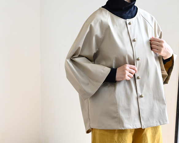 ストレッチコットンジャケット：ライトベージュ 5枚目の画像