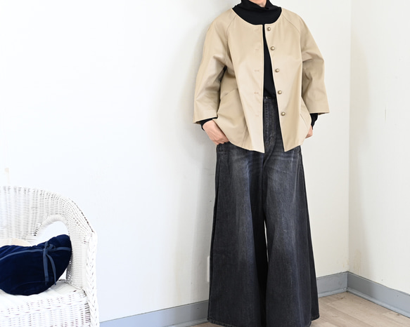 ストレッチコットンジャケット：ライトベージュ 10枚目の画像