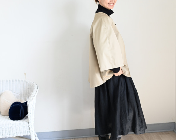 ストレッチコットンジャケット：ライトベージュ 9枚目の画像