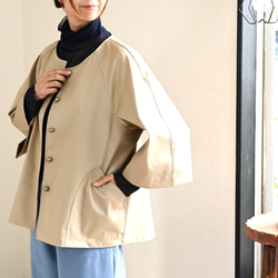 ストレッチコットンジャケット：ライトベージュ 3枚目の画像