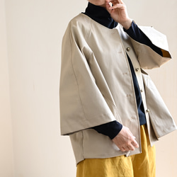 ストレッチコットンジャケット：ライトベージュ 6枚目の画像