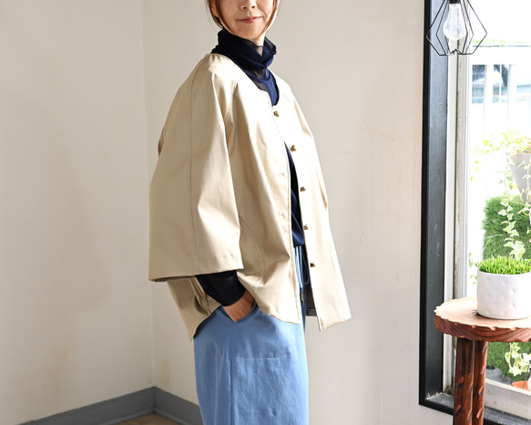 ストレッチコットンジャケット：ライトベージュ 1枚目の画像