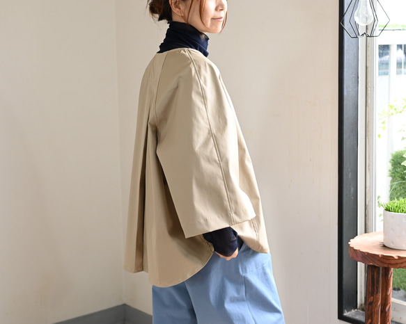 ストレッチコットンジャケット：ライトベージュ 2枚目の画像