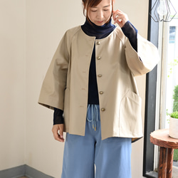 ストレッチコットンジャケット：ライトベージュ 4枚目の画像