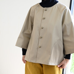 ストレッチコットンジャケット：ライトベージュ 7枚目の画像