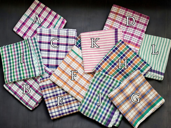 カディ　ルンギ【F】/125cm×200cm/手紡ぎ手織り布/インド 6枚目の画像