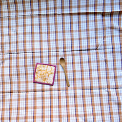 カディ　ルンギ【F】/125cm×200cm/手紡ぎ手織り布/インド 5枚目の画像