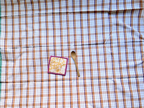 カディ　ルンギ【F】/125cm×200cm/手紡ぎ手織り布/インド 5枚目の画像