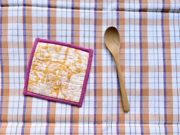 カディ　ルンギ【F】/125cm×200cm/手紡ぎ手織り布/インド 2枚目の画像