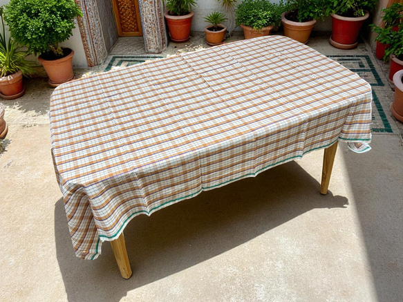 カディ　ルンギ【F】/125cm×200cm/手紡ぎ手織り布/インド 4枚目の画像